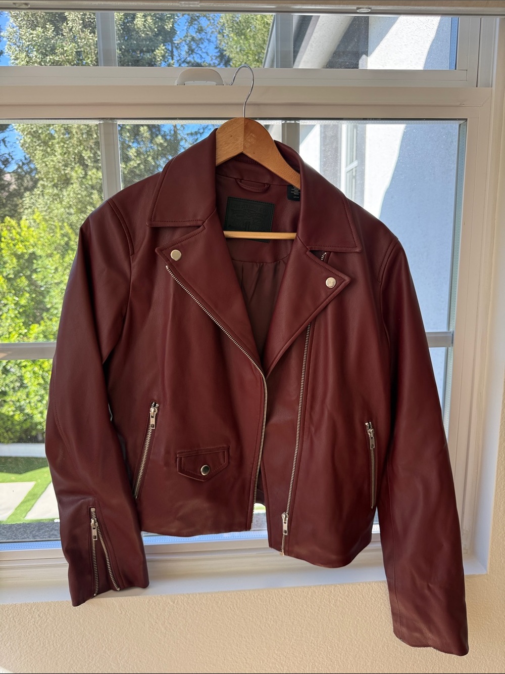 Levi's Maroon Faux Leather Moto Jacket